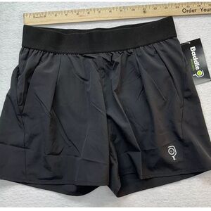 Baddle Women's 3 Inch Inseam Split Pickleball Short Black- Small Inner Brief